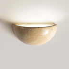 Retro Yellow Cave Stone Bedroom Bedside Lamp Semicircle Living Room Corridor Wall Lamp