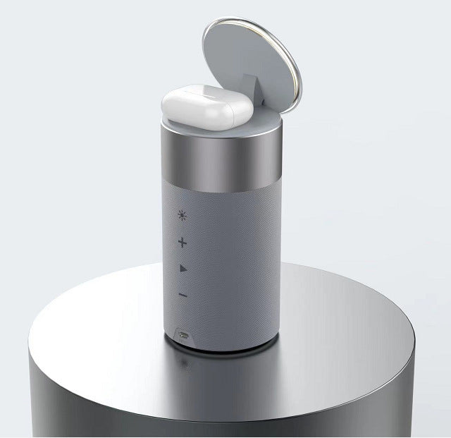3 In 1 Multi-Function IPhone And AirPods Wireless Charger Portable Bluetooth Speaker With Touch Lamp for Home and Office