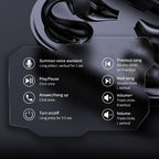 Ear Clip Bone Conduction Headphone Bluetooth-compatible 5.2 HIFI Wireless Earphone Touch Handsfree Sports Noise Cancelling Headset With Mic